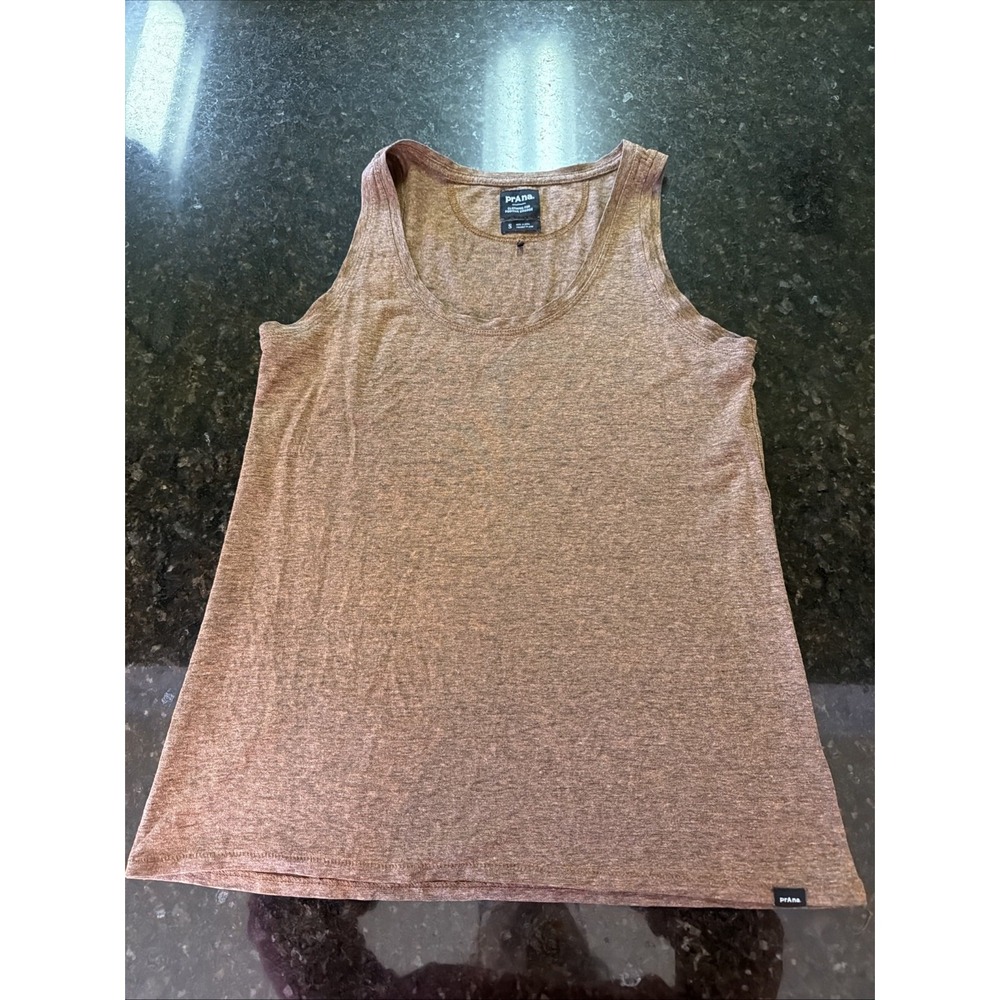 Prana Fresca Cozy Up Tank Top Sz S Rust Color Hiking Workout Cotton Shirt